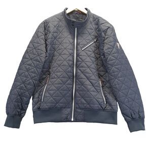 GUESS Size XL Blue Quilted Bomber Jacket Coat Full Zip Mens Womens Unisex